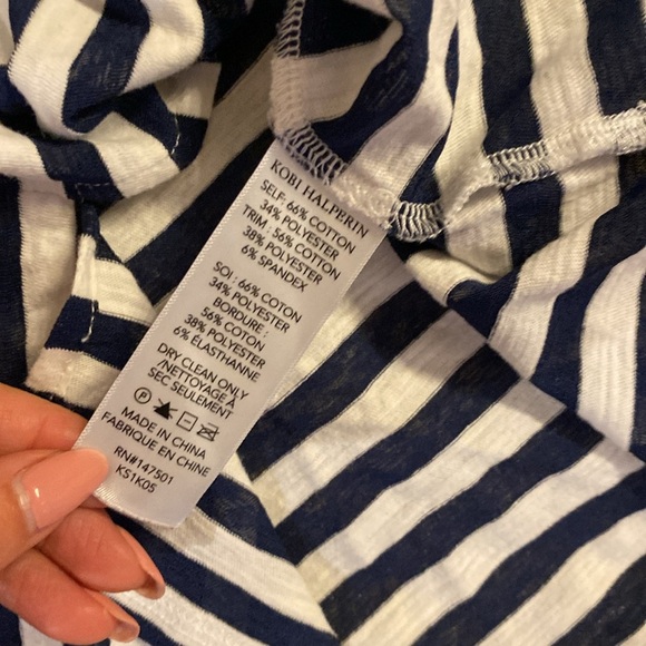 Kobi Halperin Navy and White Striped Shirt size L - Picture 3 of 4